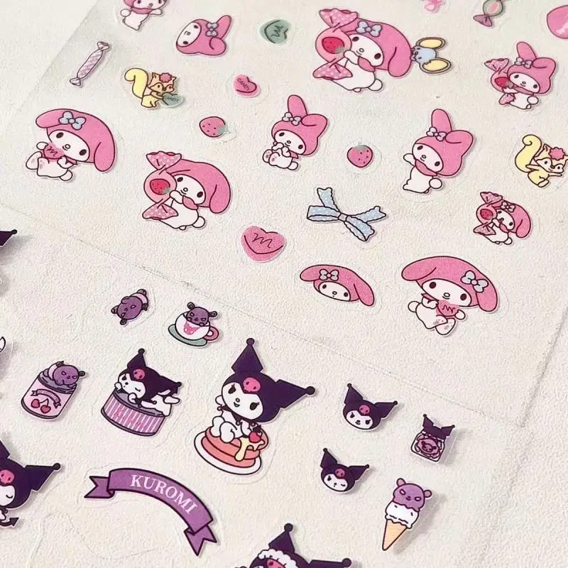 Kawaii Cute Sanrio Hellokitty My Melody Kuromi Cinnamoroll Stickers Decoration Waterproof Diy Cute Girl Birthday Gift Girlfriend