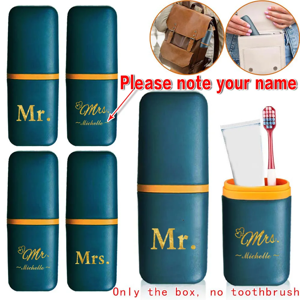 

Customized Name Toothbrush Box Organizer Detachable Mouthwash Cup Portable Toothpaste Case Large Capacity Comb Shaver Storage