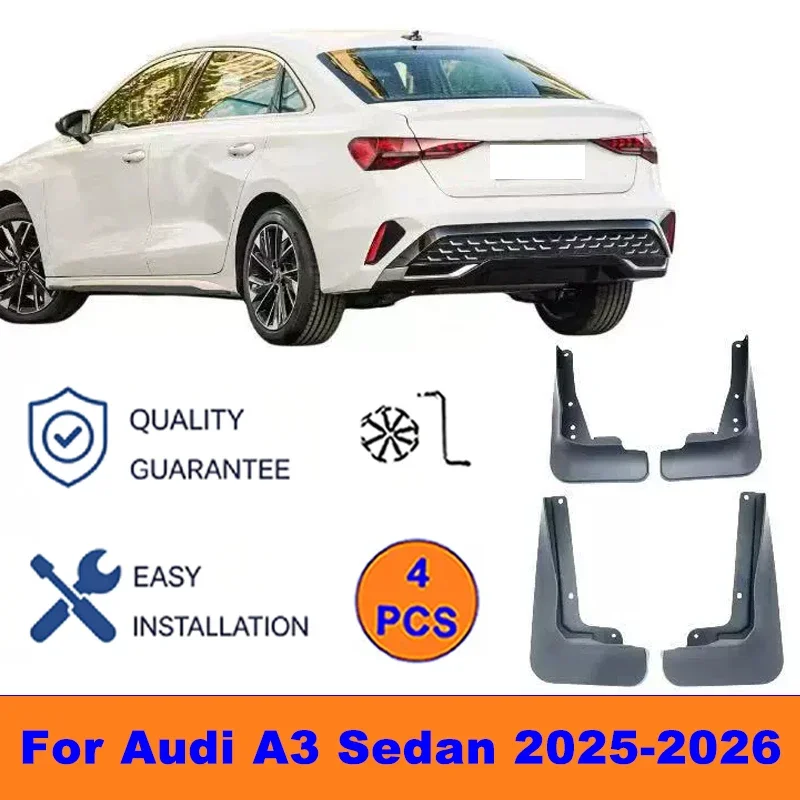 

4Pcs Mud Flaps For Audi A3 Sedan 2025-2026-Splash Guards Front&Rear Wheel Fender Mudguards Car Exterior Protection Accessories
