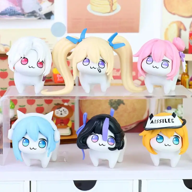 

6pcs/Set Q Version Nikke Doro Pvc Anime Character Figurines Desktop Ornaments Model Collect Cute Statue Girl Toy Christmas Gift