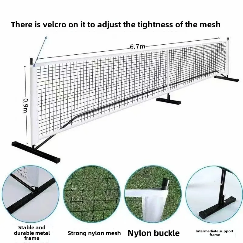 Sistema di rete da pickleball portatile Rete da tennis per attrezzatura con supporto per struttura in metallo da badminton 6,7 m