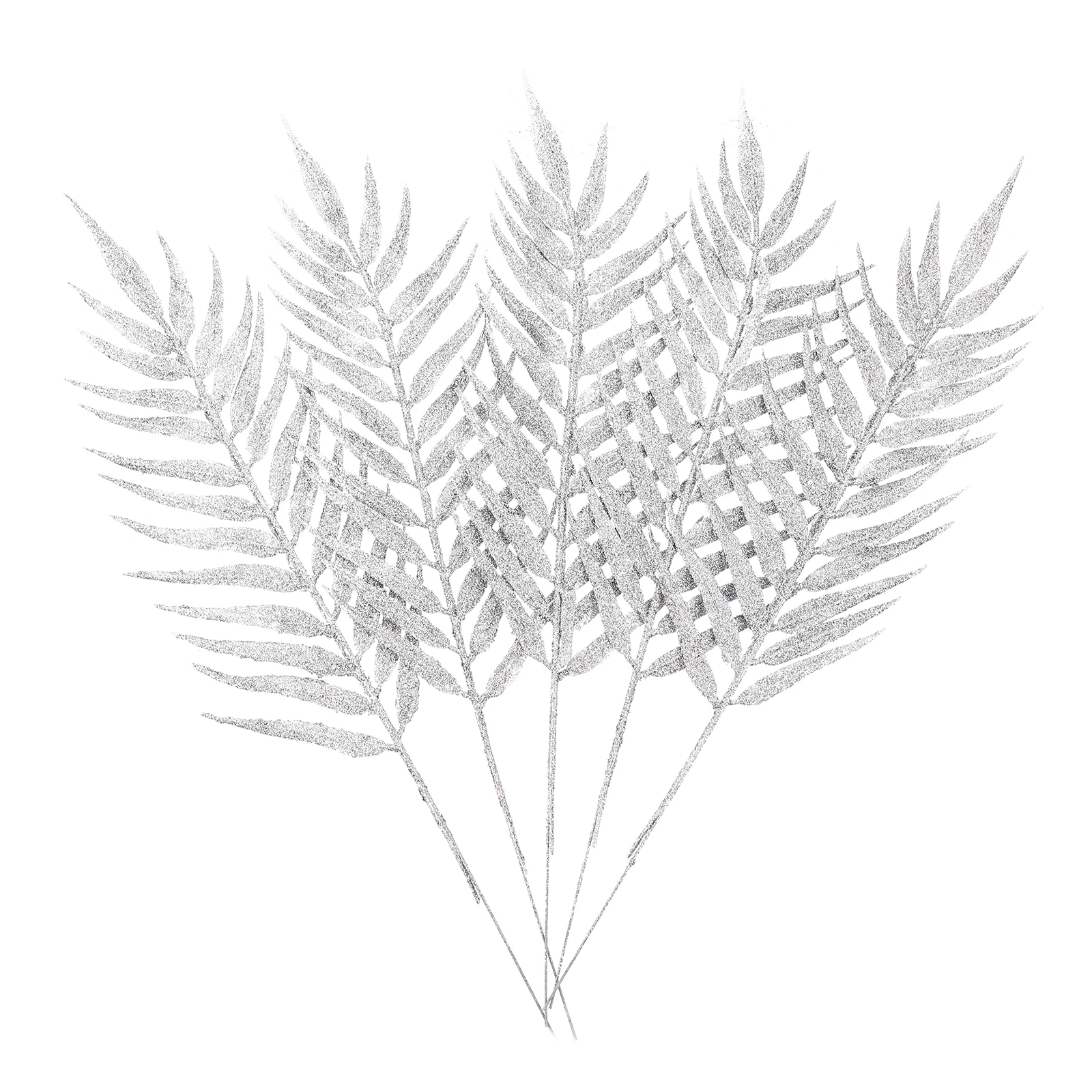 

5 Pcs Flocked Christmas Ornaments Leaves Artificial Decoration Tree Decorations Leaf Pvc