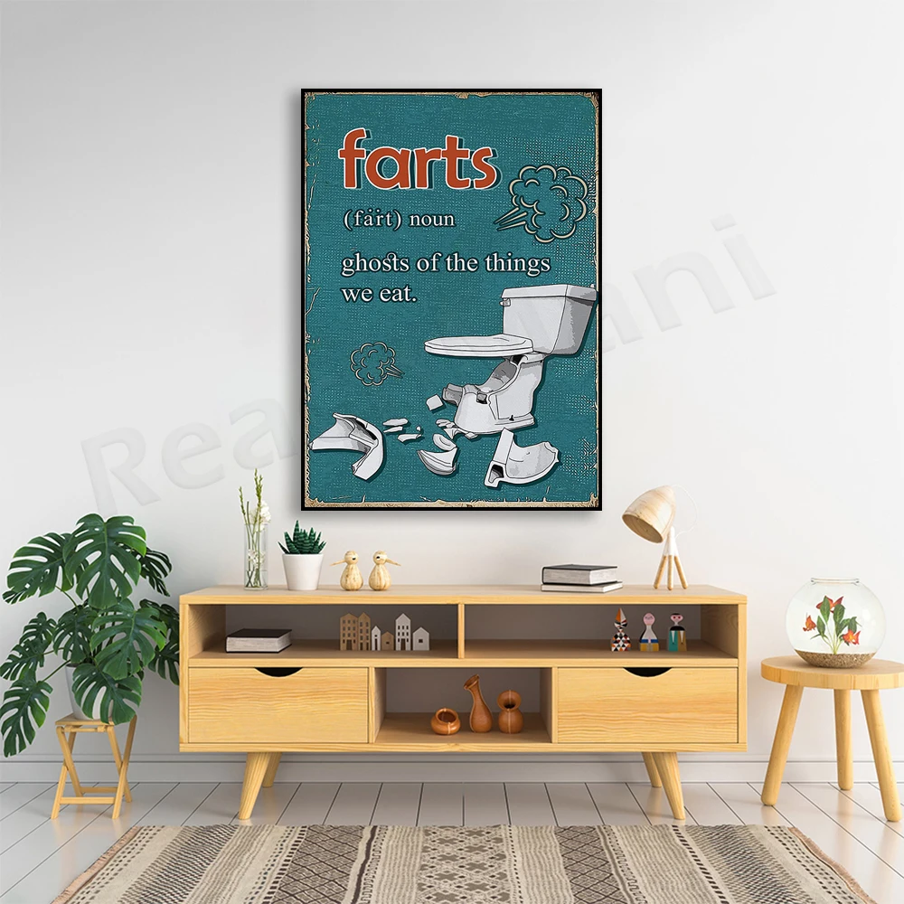 fart definition poster, fart bathroom wall art, fun bathroom decor, shoddy gifts, bathroom rules sign, fart quote art print