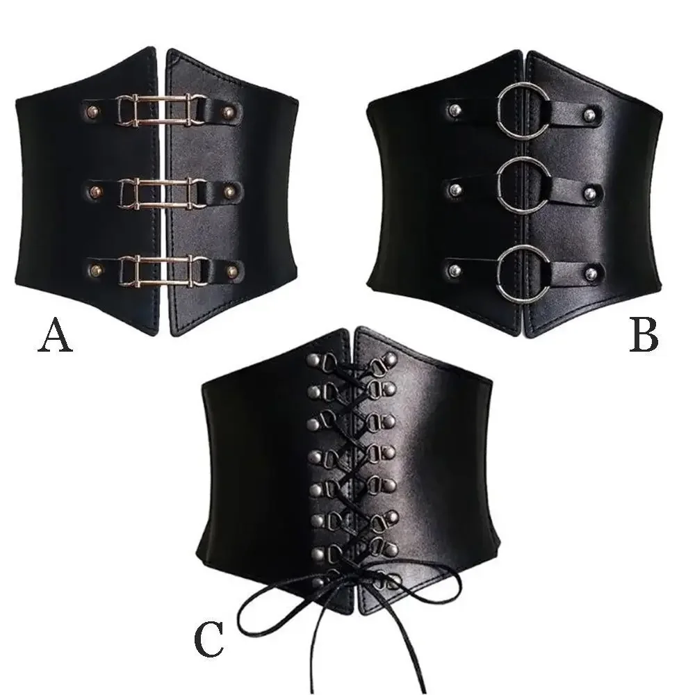 Accessories Corset PU Leather Waistband Girdle Wide Waist Belt Elastic Buckle