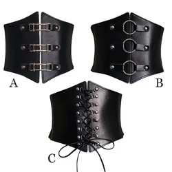Accessories Corset PU Leather Waistband Girdle Wide Waist Belt Elastic Buckle