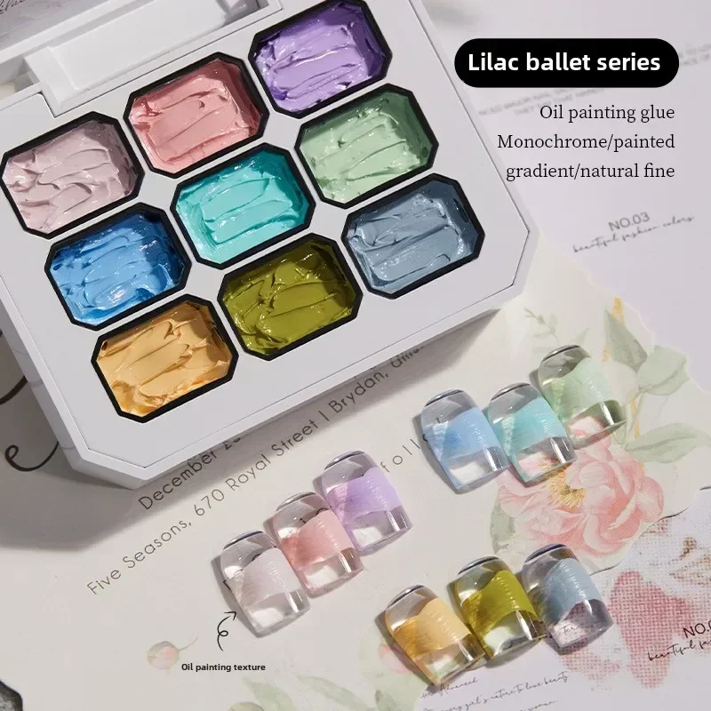 15 g/ml 9 Grids Nageltekening 3D DIY Modellering Olieverf Gel Nagellak Matte Kleur Geschilderd Gesneden lijm Art Designs Manicure