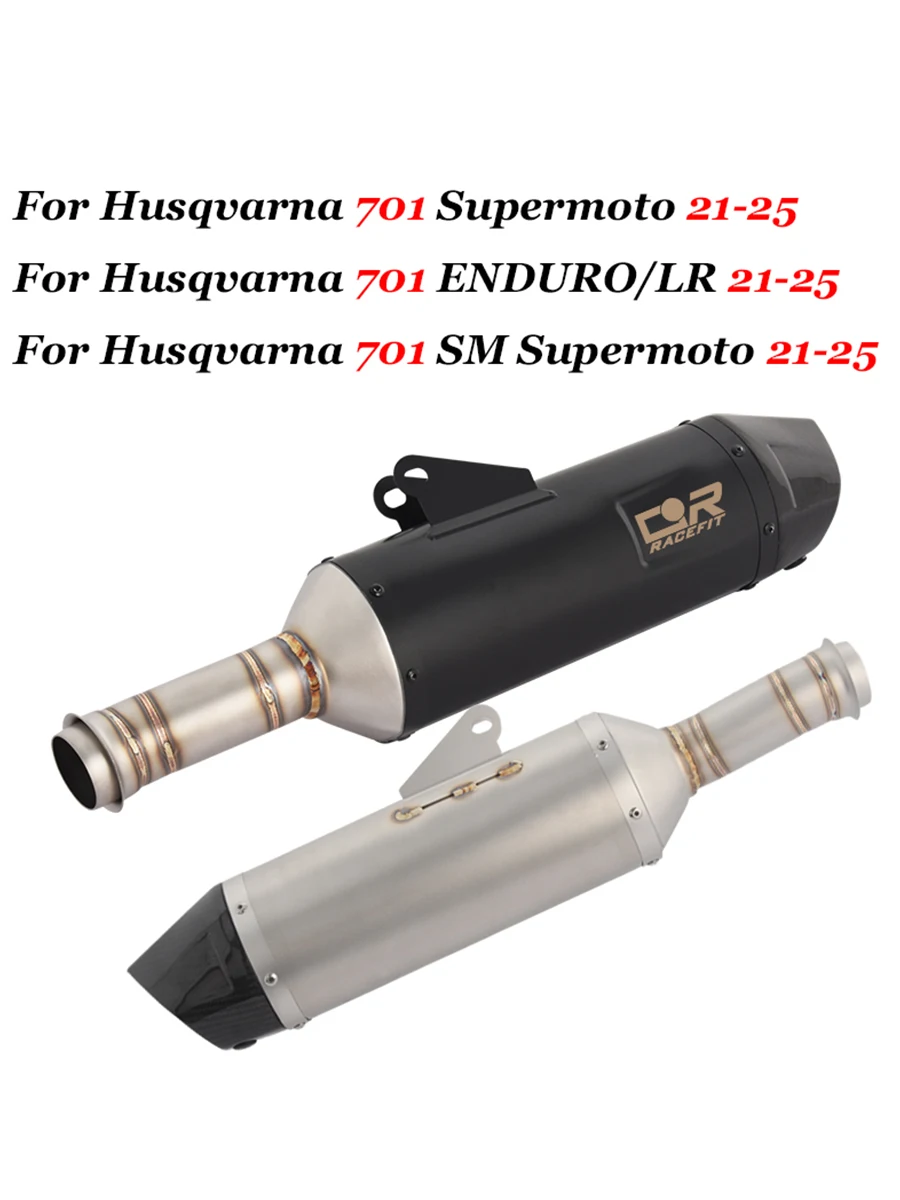 Système d'échappement modifié pour moto Husqvarna 701 Enduro LR Supermoto, silencieux avec tuyau intermédiaire et DB Killer
