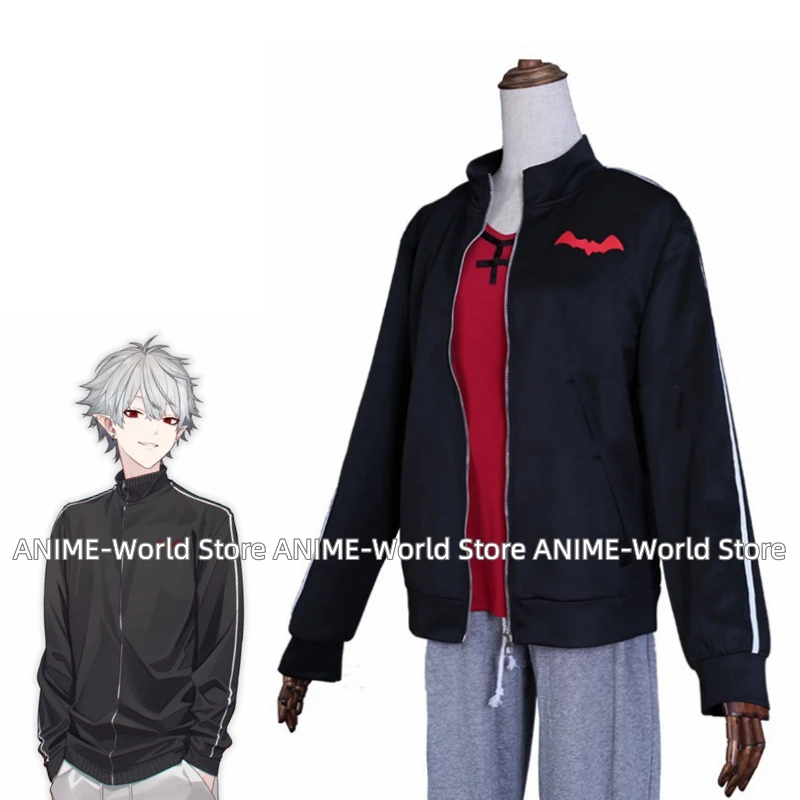 Vtuber Cosplay Costume Kuzuha Virtual YouTuber Black Bat Jacket Casual Wear Coat Wig Pants Christmas Halloween Gift