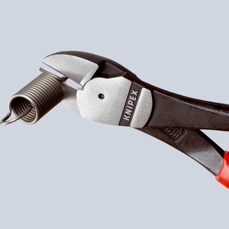 KNIPEX 74 12 180 High Leverage Diagonal Cutter Pliers 7-inch Labor-saving High Cutting Performance Plier Tools Tough and Strong