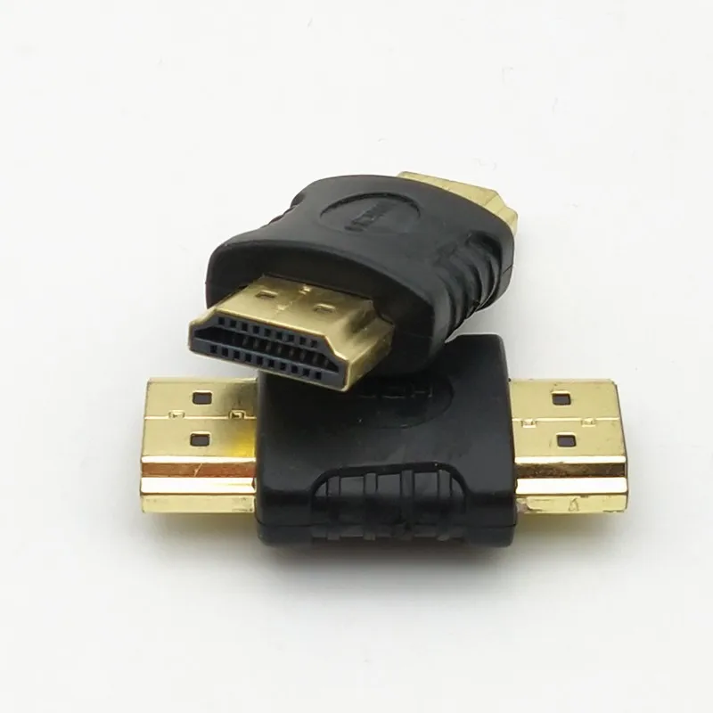 2pcs/lot  Gold-plated plug  HDMI male-to-male straight-through adapter, 19+1 HDMI  1080P adapter
