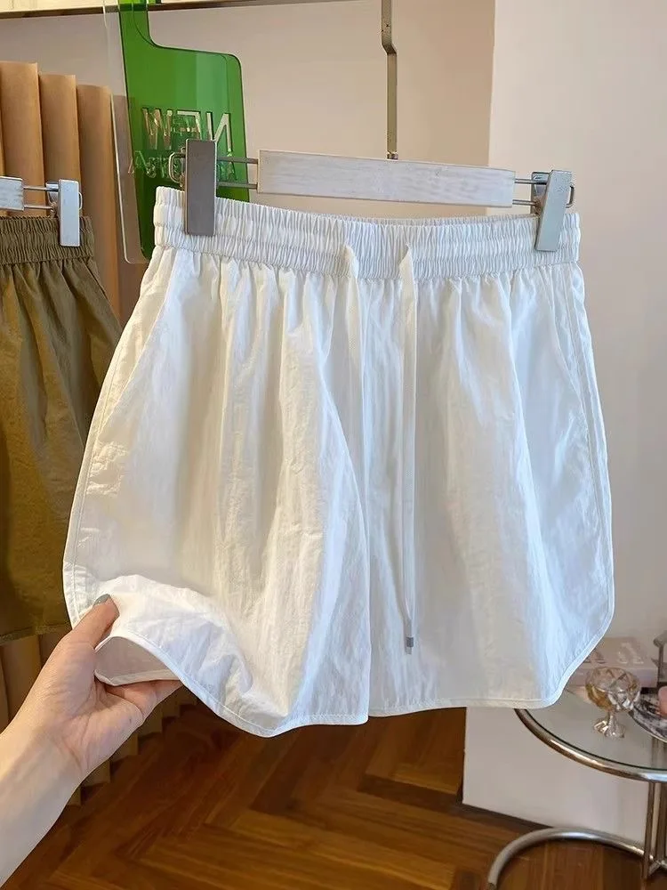 

Шорты А-силуэта больших размеров (до 300 фунтов) с высокой талией для полных женщин, весна-осень, свободные, широкие, в стиле ретро