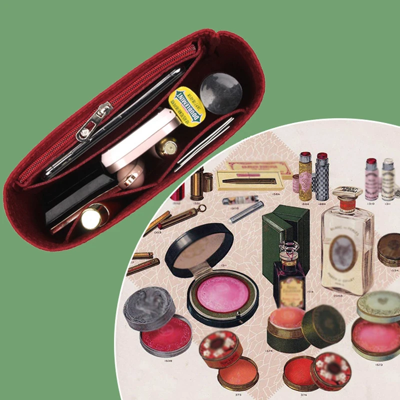 Für Chanel19 Klappe Handtasche Filz Tuch Einsatz Tasche Organizer Make-Up Handtasche Organizer Reise Innere Geldbörse Kosmetik Taschen – Detail 7