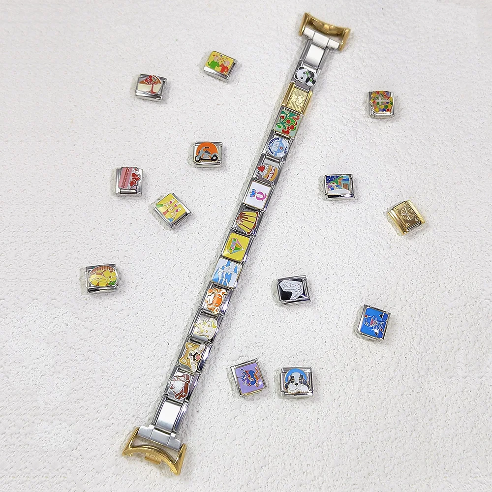 Einfacher Adapter für Smartwatch 12mm Armbandverbinder Italienischer Charm-Link Passend für 9mm Edelstahlarmband DIY-Zubehör Schmuck – Detail 6