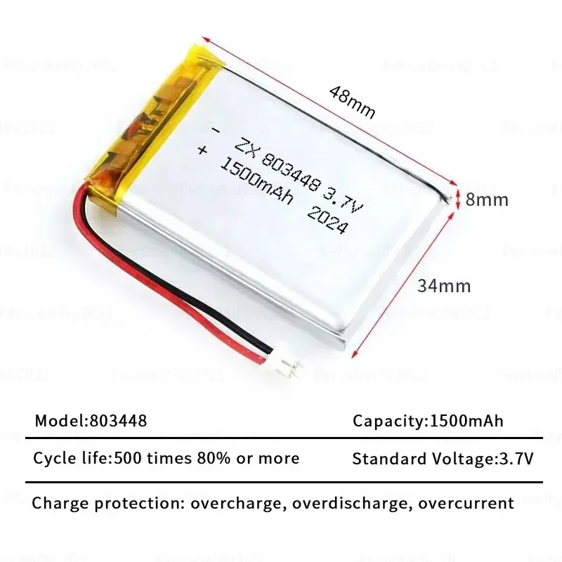 1pcs 803448 803450 1500mAh Lithium Ion  Polymer Battery 3.7V Lipo Batteries for Portable Medical Equipment Power Tools Toys Cell