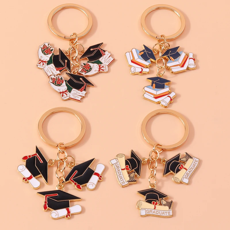 سلسلة مفاتيح لوحة مفاتيح إبداعية ، حلقة مفاتيح ملابس أكاديمية ، هدايا متدلية للطلاب ، إكسسوارات التخرج ، هدية مجوهرات لحفل تصنعها بنفسك #1