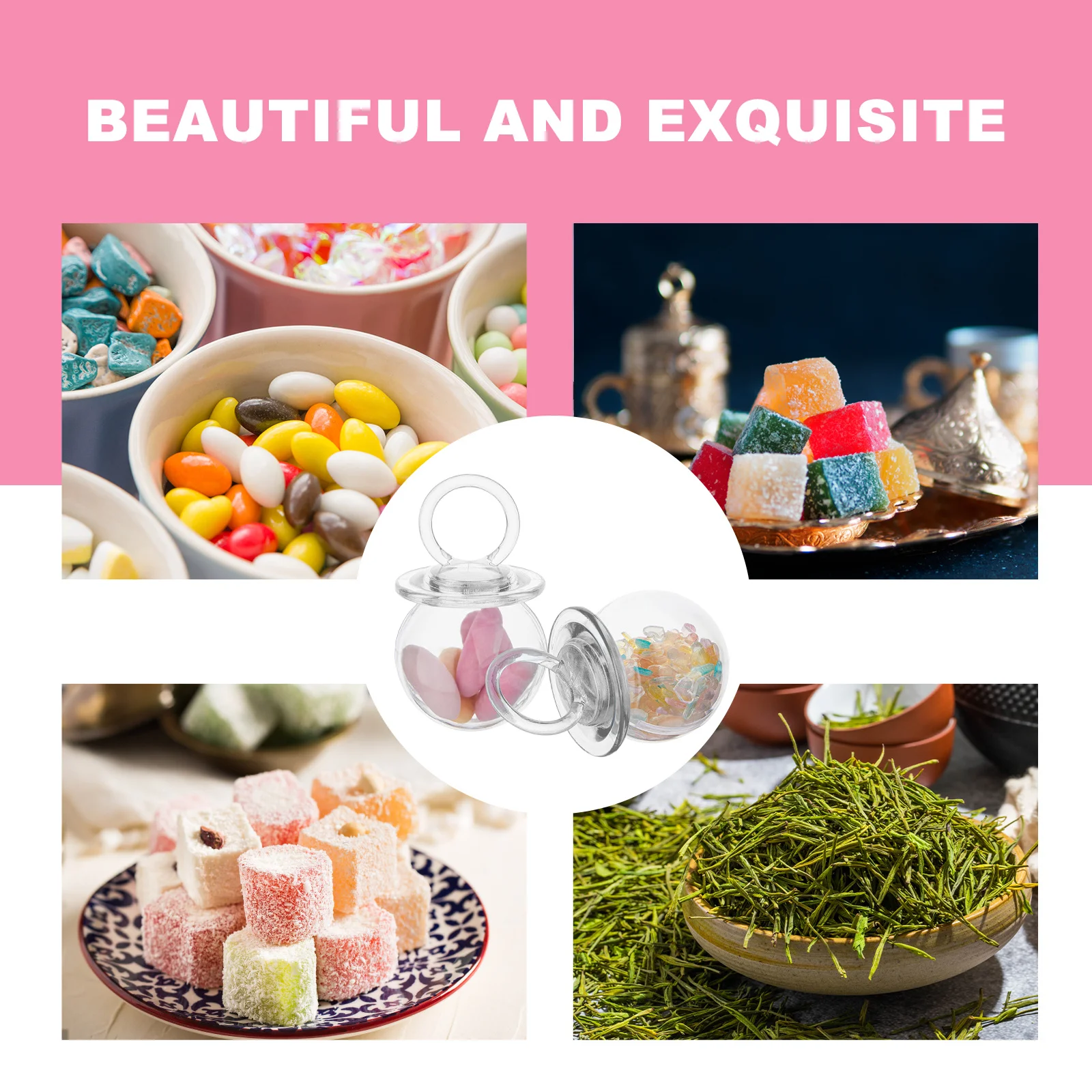 

24Pcs Shower Candy Boxes Transparent Pacifier Favor Containers Clear Treat Boxes for Birthday Party Candy Containers