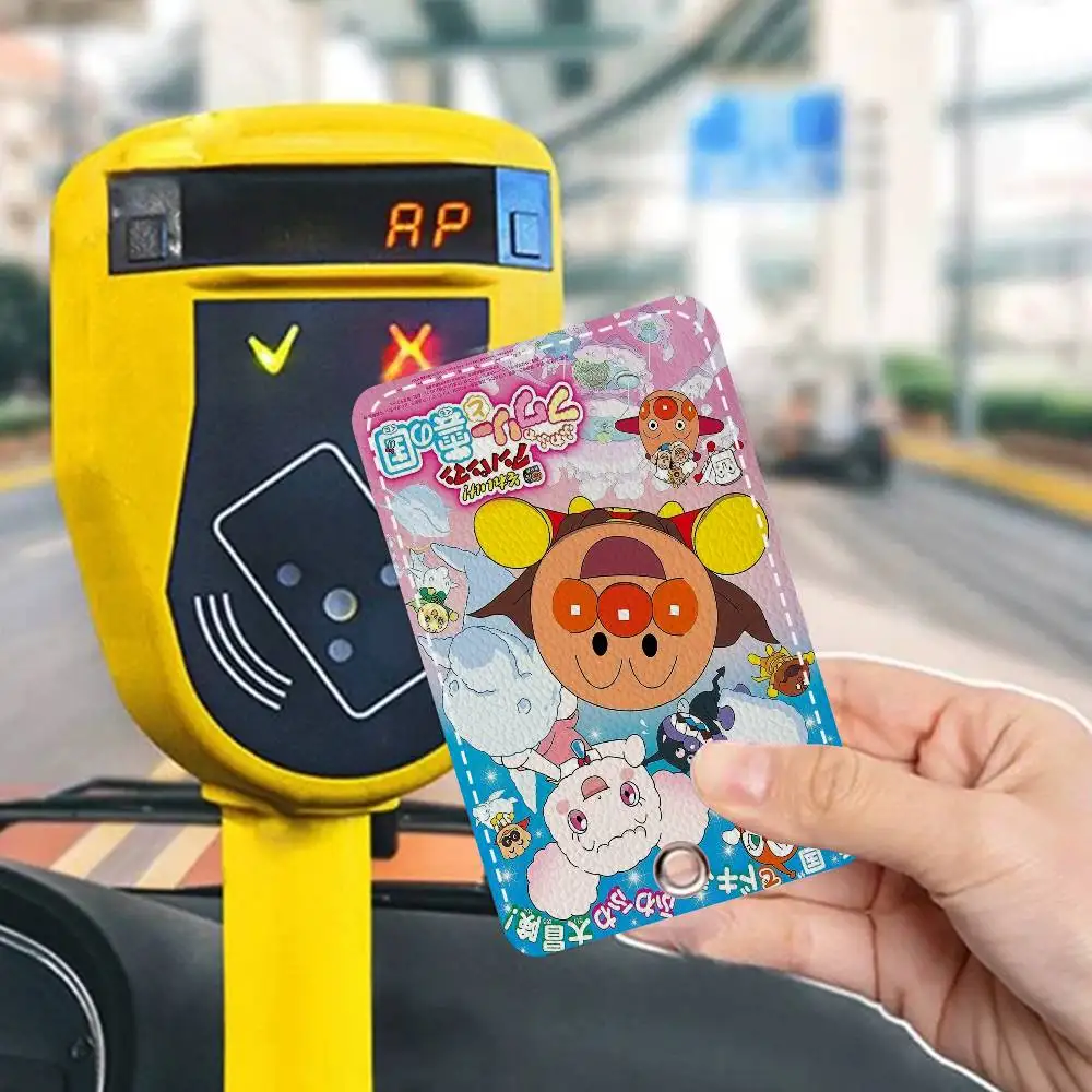 Anime A-Anpanman Style PU Access Card Holder With Keychain - Executive Protection For Bank Card,Subway, Bus Card Case