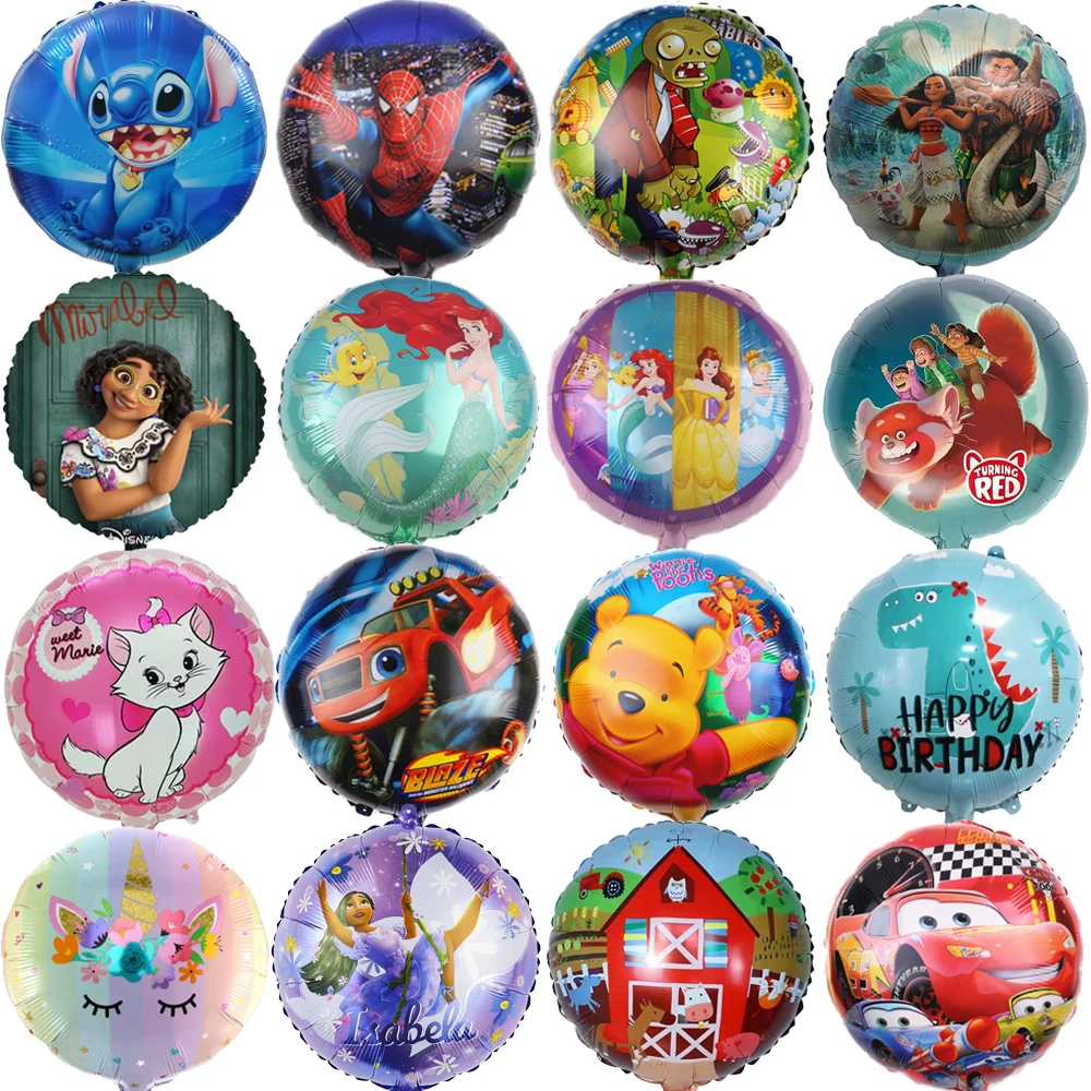 20/200pc 18 Inch Cartoon Round Disney Encanto Children Toy Inflatable Helium Foil Balloon Happy Birthday Baby Shower Party Decor