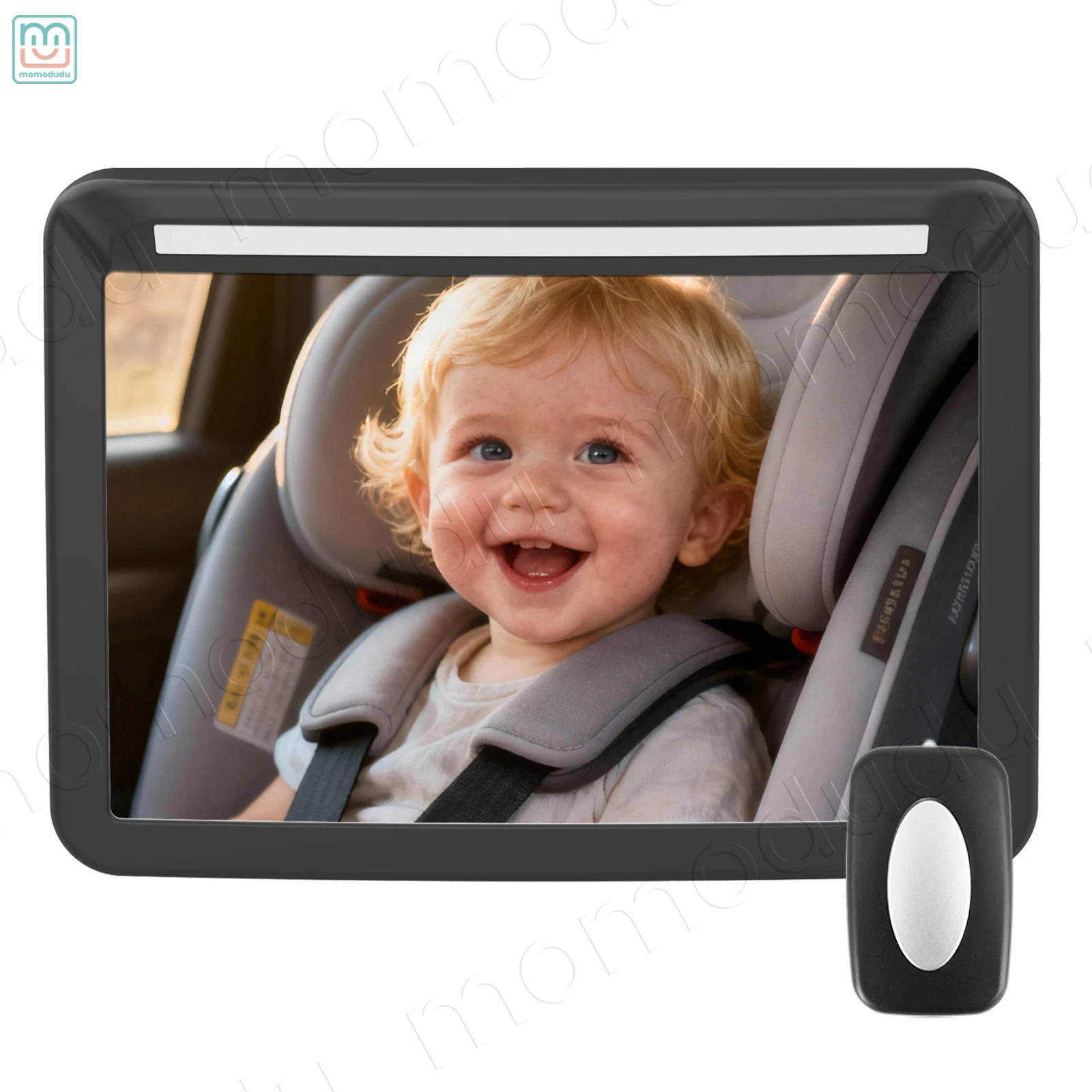 

Светодиодная лента для фар, детское автомобильное зеркало с пультом ДУ, мягкое светодиодное освещение 360° ° Вращающийся ударопрочный акрил для четкого обзора