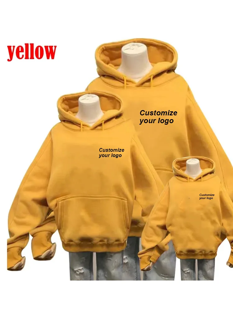 

Family hoodie casual custom logo printed text DIY hoodie custom logo personalized custom logo multiple color options