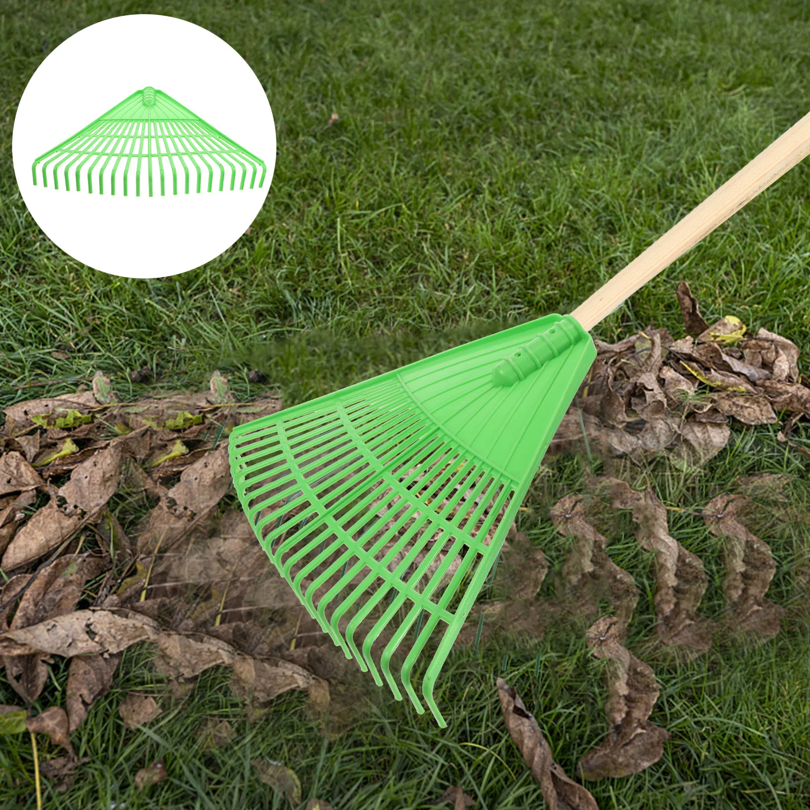 

Garden Leaf Rake Heavy Duty Plastic Rake for Lawns Yard Tool for Planting Transplanting Shrubs Flowers Vegetables Grass Raking