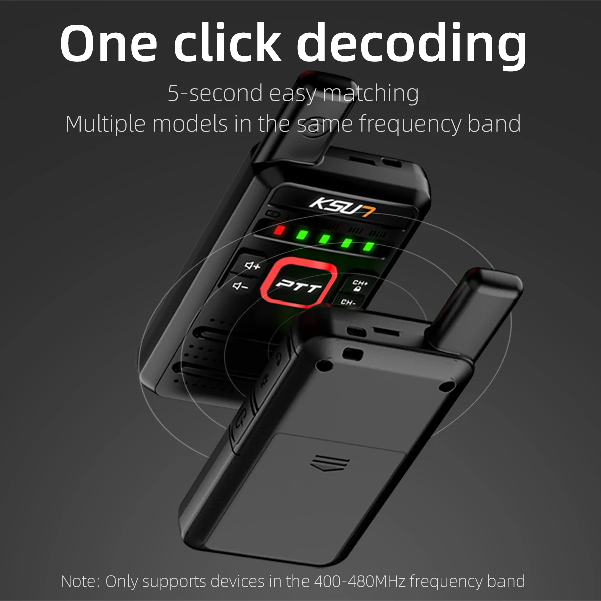 KSUN NEW M10 2台セット 超薄型UHF暗号化トランシーバー 長距離双方向無線 アウトドアハンティングキャンプ用