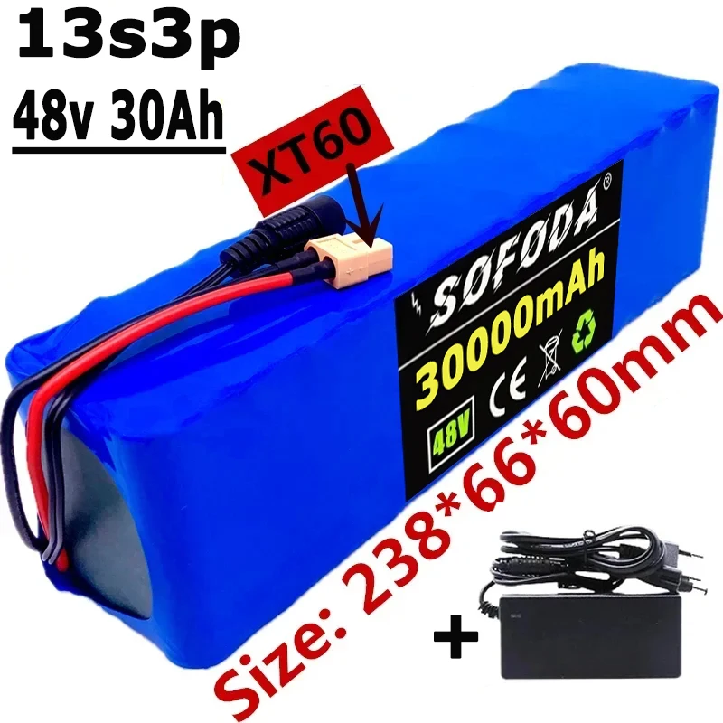 

100% New Original 48v Lithium Ion Battery 48V 30Ah 1000w 13S3P Lithium Ion Battery Pack for 54.6v Citycoco Motorized Scooter BMS