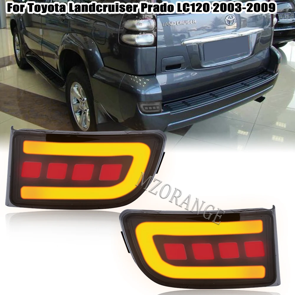 Rear Bumper Reflector Light LED For Toyota Land Cruiser Prado LC120 Fj120 120 2003 2004 2005 2006 2007 2008 2009 Brake Fog Lamp