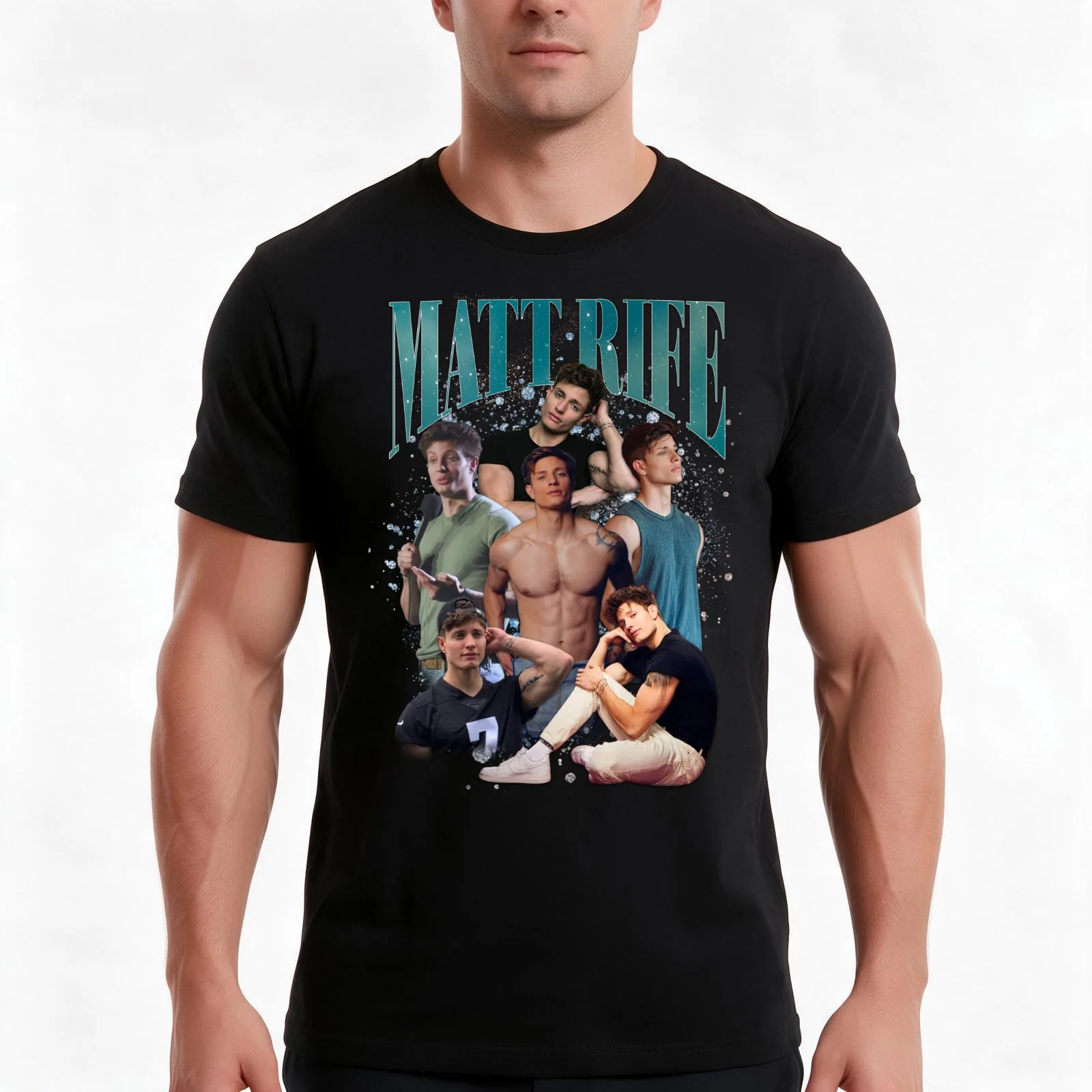 Matt Rife T-Shirt, Summer Casual Cotton Tee, Oversized Streetwear Tops, Vintage Graphic Print, Loose Fit Short Sleeve