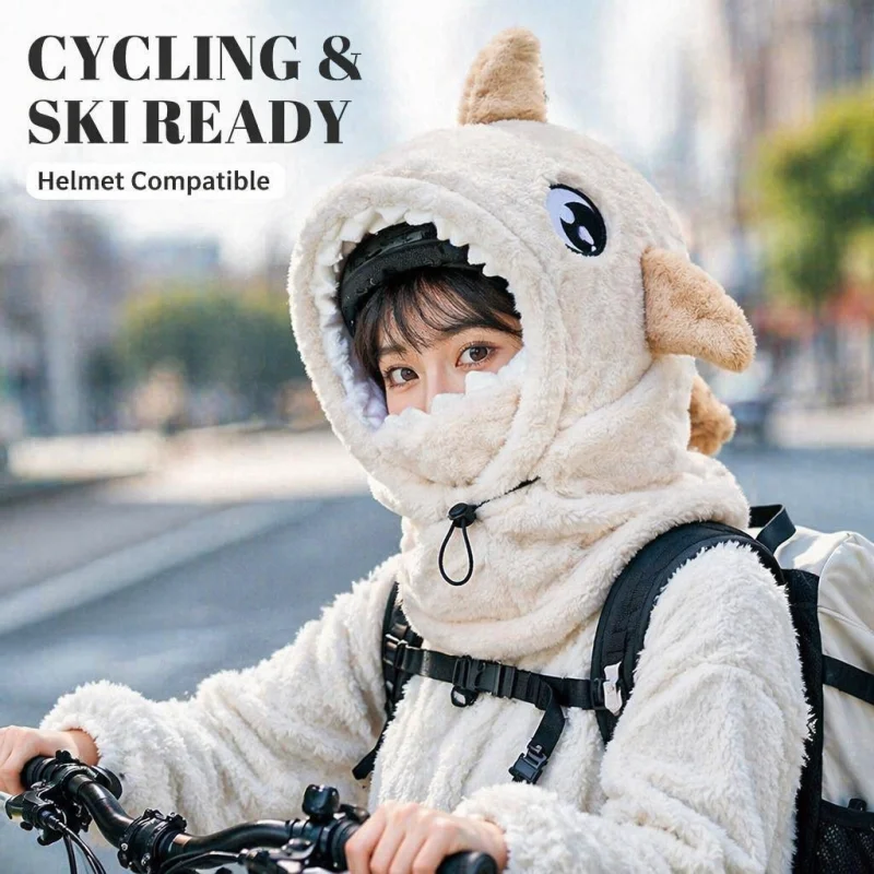 

Warm Ski Helmet Cover Children Adult Comfortable Soft Skiing Head Warmer Cartoon Cute Hat Full Face Mask Hat Protection Caps