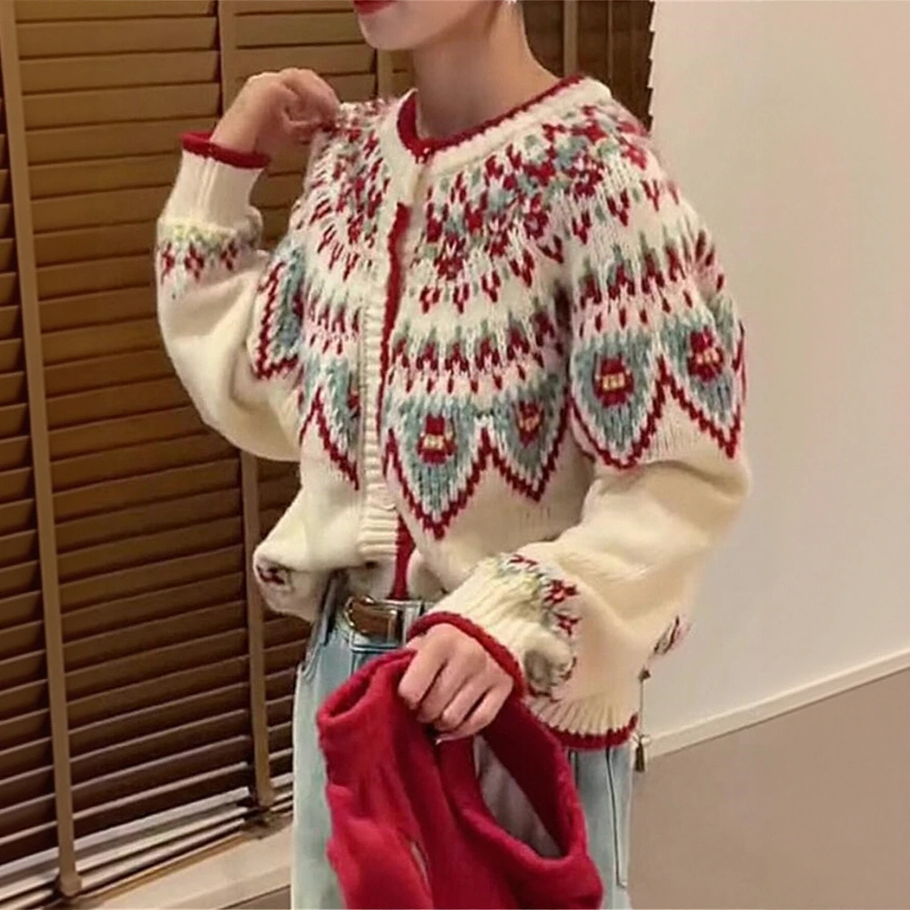 

Женский литературный вязаный кардиган в стиле ретро, свободный модный осенне-зимний ленивый модный топ в западном стиле