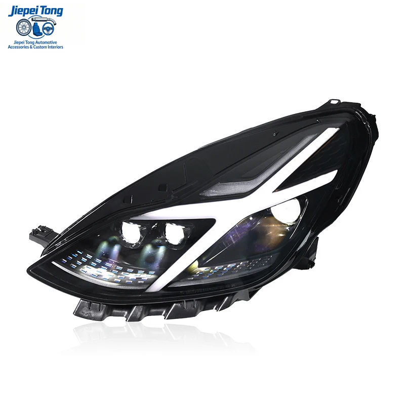 Suitable for 20-24 Tesla Model Y headlight assembly modification to Avengers-style scanning LED daytime running light lenses