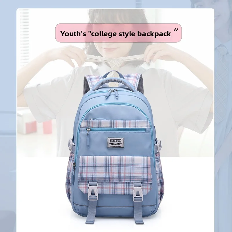 Large Capacity Dual-Shoulder Backpack Wear-Resistant Scratch-Proof Water-Resistant Student Schoolbag