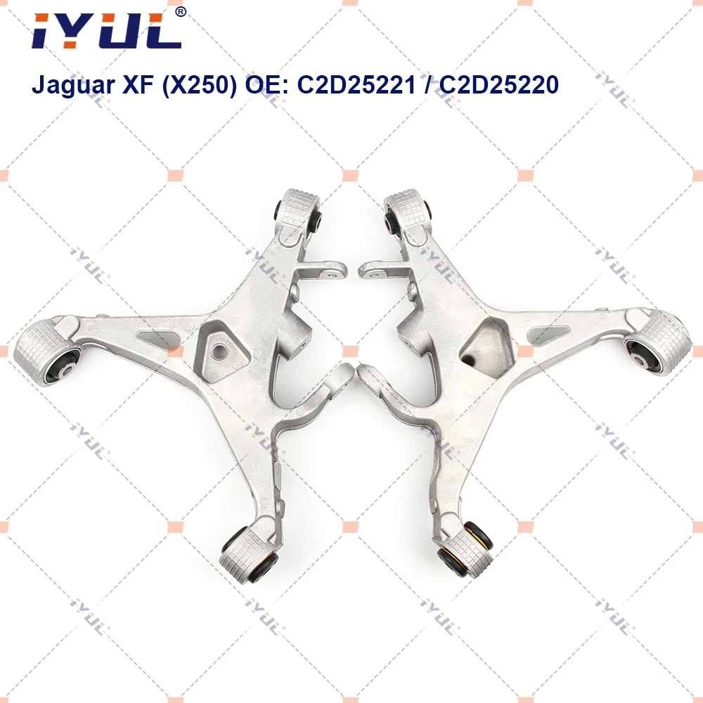 IYUL A Pair Rear Lower Suspension Control Arm Straight For Jaguar XF X250 XJ X350 XJL X351 C2D25221 C2D25220 C2D42388 C2D42387