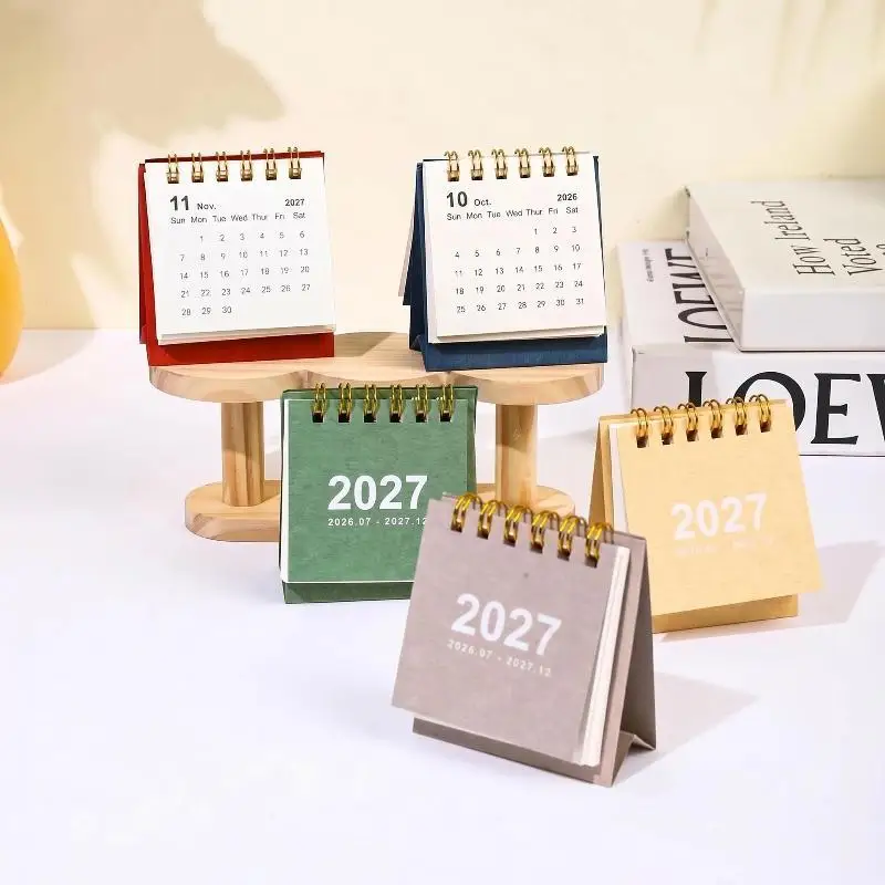 Mini Small 2027 Desk Calendar 1Pc Simple Pocket Table Planner for Home Office Business Work Schedule Recording
