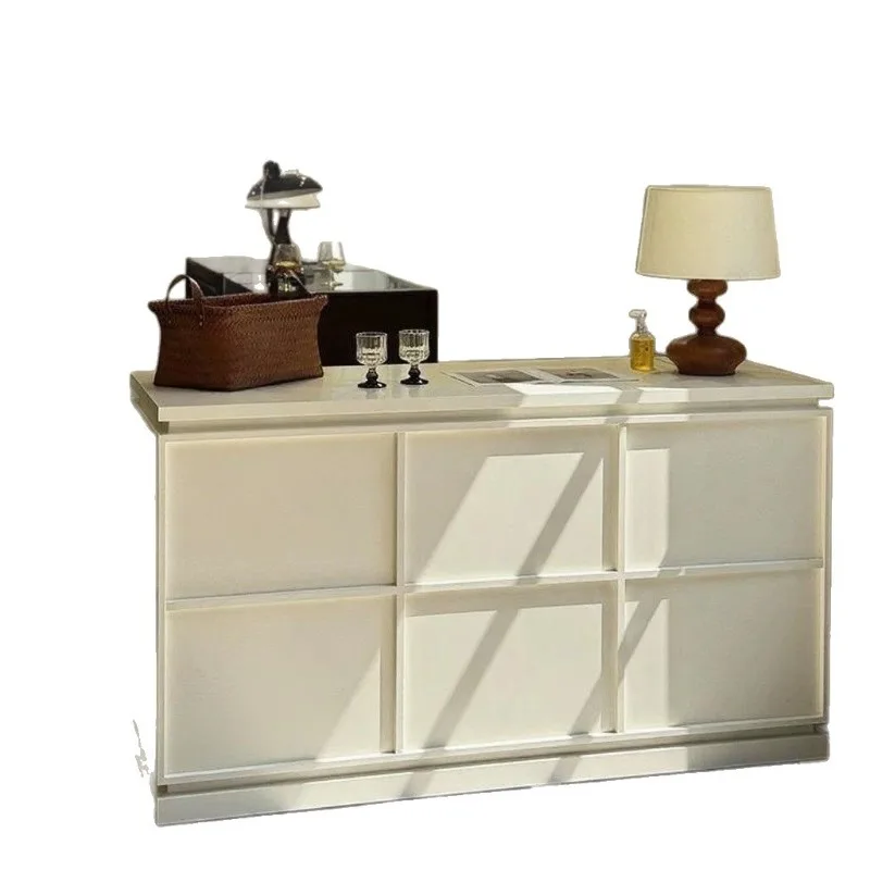 

Clothing store bar counter locker display decorative cabinet walnut color medium island cabinet