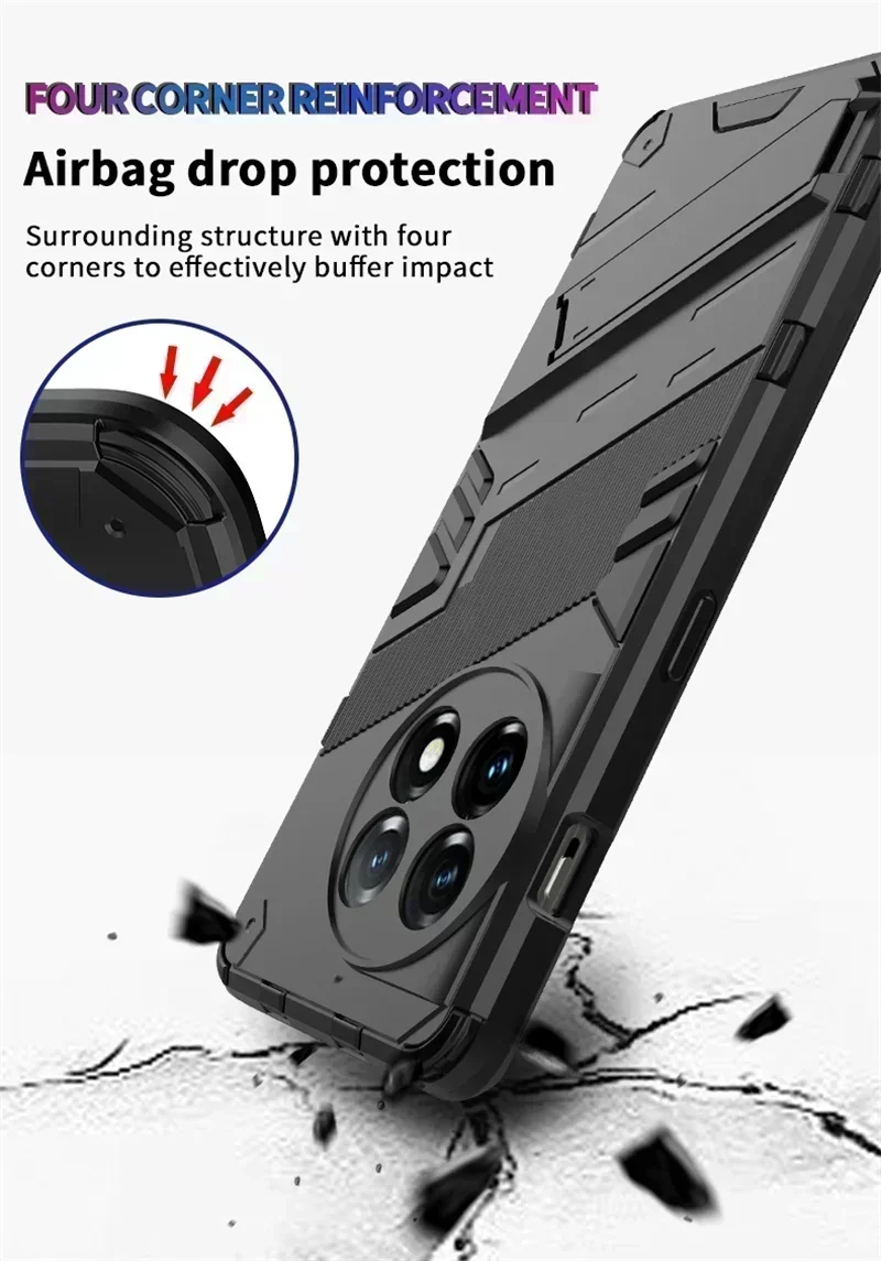 Für OnePlus 11 5G Fall Stoßfest Rüstung Telefon Fällen Für One Plus 11 11R OnePlus 11 OnePlus 11R 5G Magnetische Halter Stehen Zurück Abdeckung