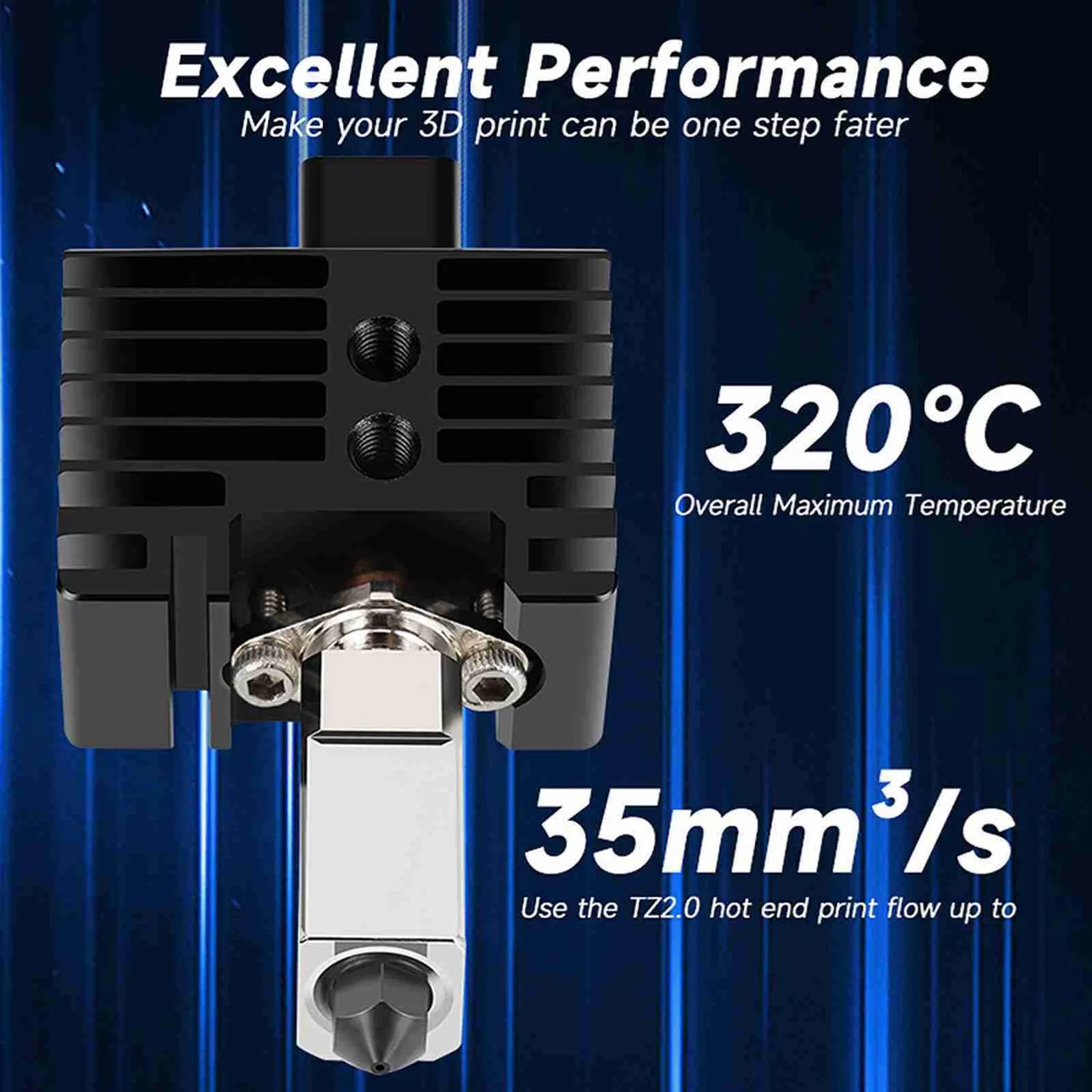 

Full Assembly Hardened Steel Hot End Fit for Bambu Lab P1P/P1S 3D Printer with Fan Thermistor Ceramic Heater 0.4mm Nozzle