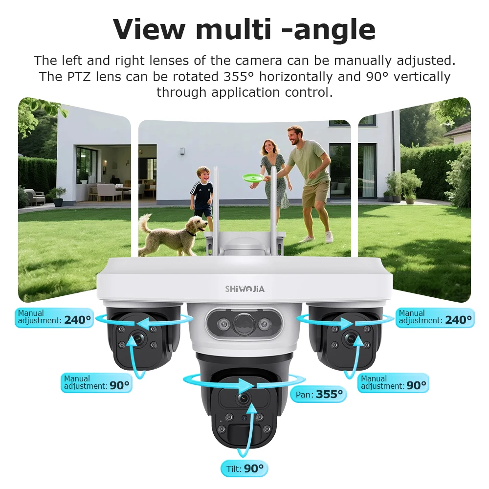 SHIWOJIA 15MP كاميرا تعمل بالطاقة الشمسية AOV 4G SIM ثلاثة شاشة واي فاي اللاسلكية في الهواء الطلق الأمن كاميرا متحركة 7/24 ساعة تسجيل الفيديو UBOXPRO #6