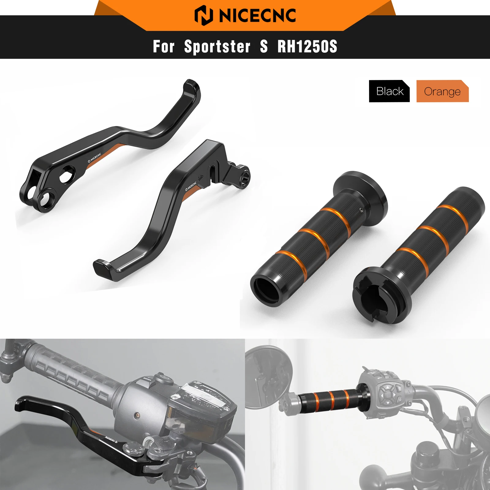For Harley Sportster S RH1250S 2021-2024 Short Brake Clutch Levers Handlebar Grips Pan America 1250 RA1250 Nightster RH975 22-24