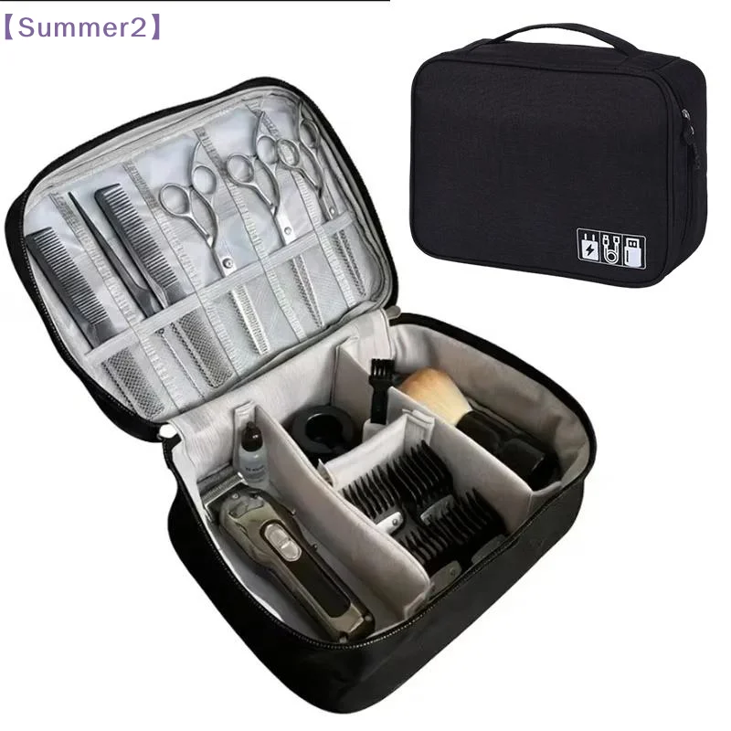 【Xia2】Barber Hair Clipper Storage Bag Multi Compartment Oxford Haircut Tool Organizer Shockproof Portable Carry Case For Salon