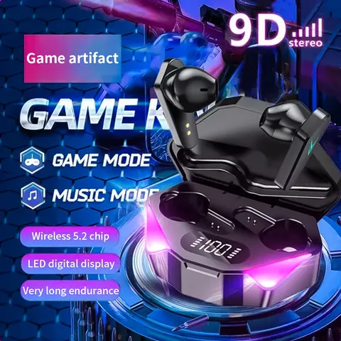 GREATWALL casque Bluetooth sans fil avec affichage de batterie LED et boîtier de chargeur qualité sonore HIFI jeu de musique casque de sport