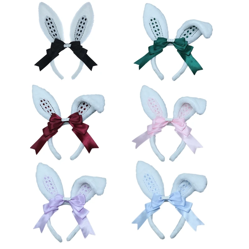 

Long Headbands Rabbit Hair Hoop Bunny Bow Headband Headwear