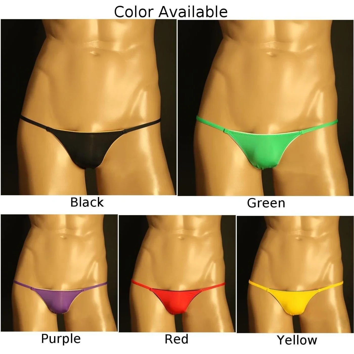 Shorts de cintura baixa com corda G masculino, tanga de seda gelada, cueca com alça jock, cuecas da moda, amarelo e vermelho