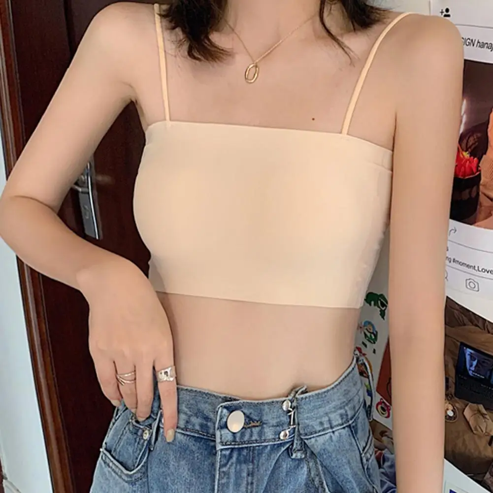 Popular Sport Bra Breathable Girls Bra Full Cup Female Sling Tube Top Brassiere Pure Colors