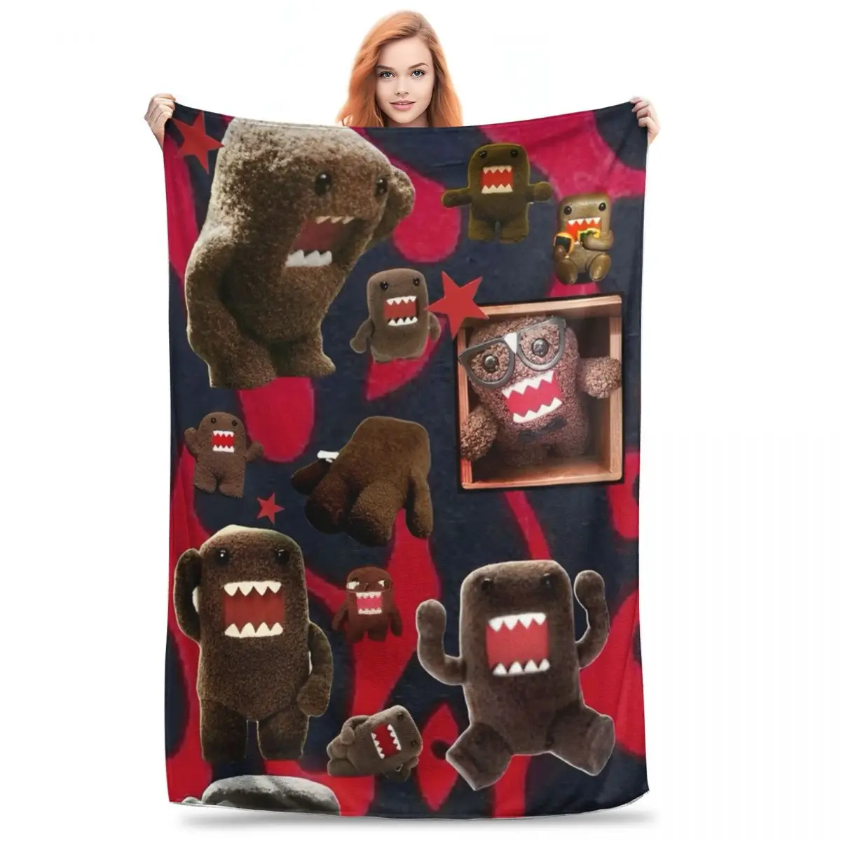 

Domo Kun Merch Blanket Super Soft Cozy Throw Blankets for Living Room 50x60 Inches Multiple Sizes Bedspread