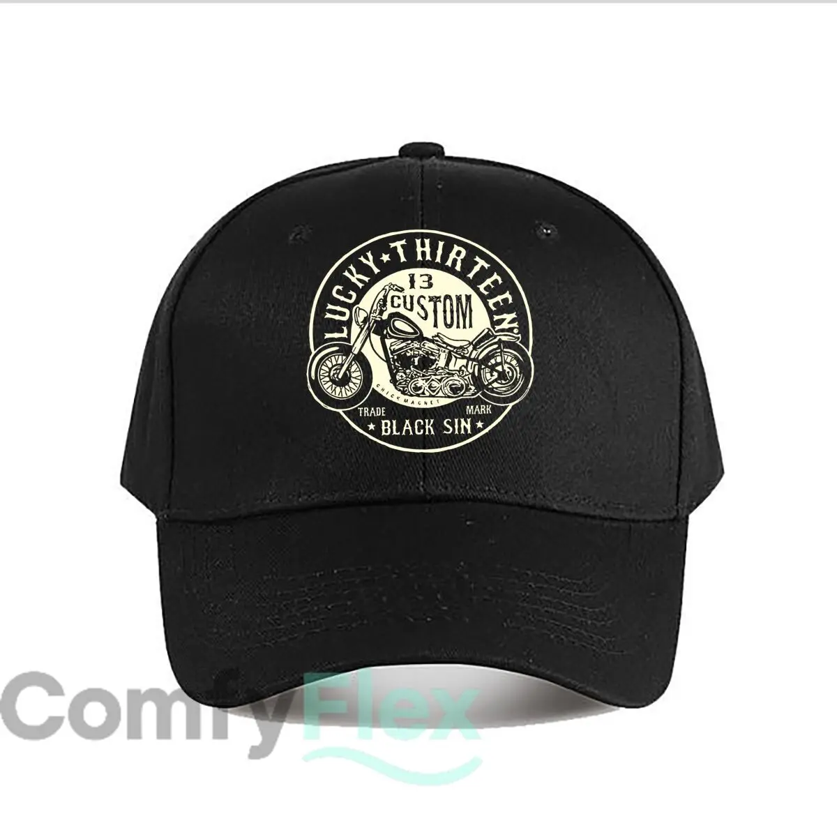 Lucky Thirteen Moto Art Baseball Cap Fashion Outdoor Sports Sunhat Men Snapback Cap Women's