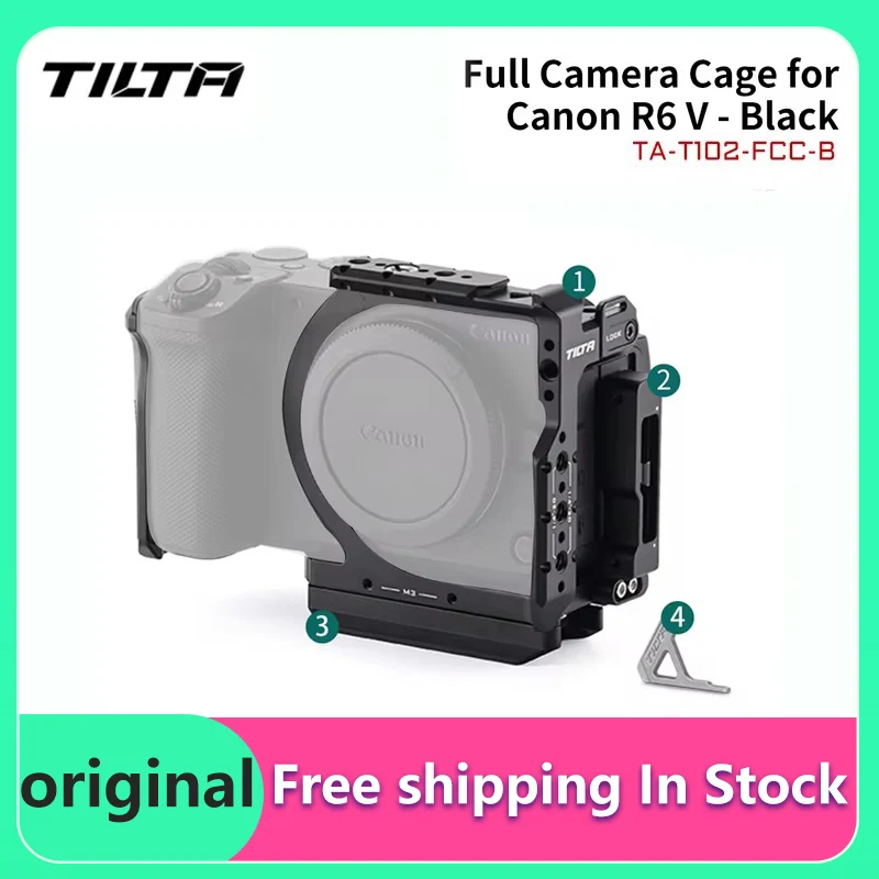 TILTA R6 V Camera Cage per Canon EOS R6 V Pro K con morsetto per cavo, impugnatura laterale Xeno, piastra batteria PD V-Mount TA-T102 TILTA R6 V Camera Cage per Canon EOS R6 V Pro K con morsetto per cavo, impugnatura laterale Xeno, piastra batteria PD V-Mount TA-T102