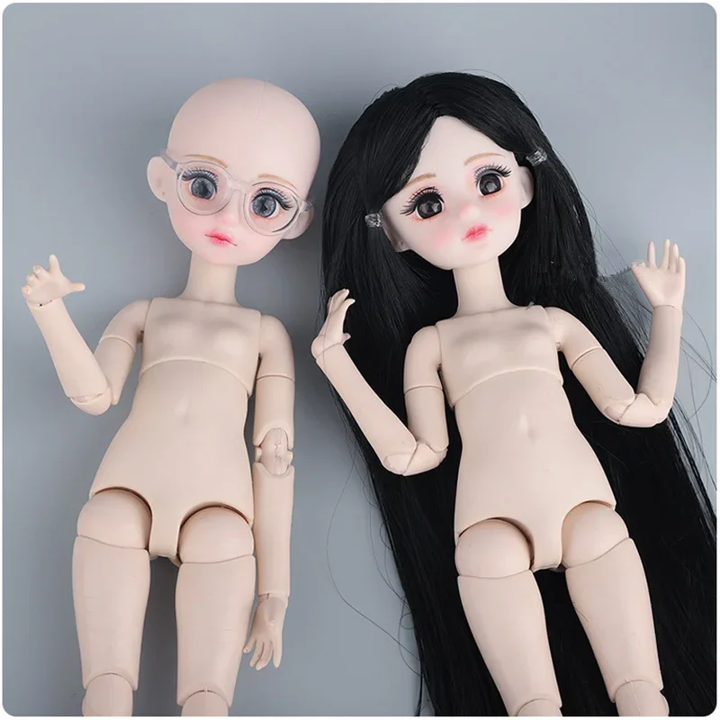 1/6 MJD Girl Doll with Black Hair White skin Without Clothes Doll Toys for Chidren