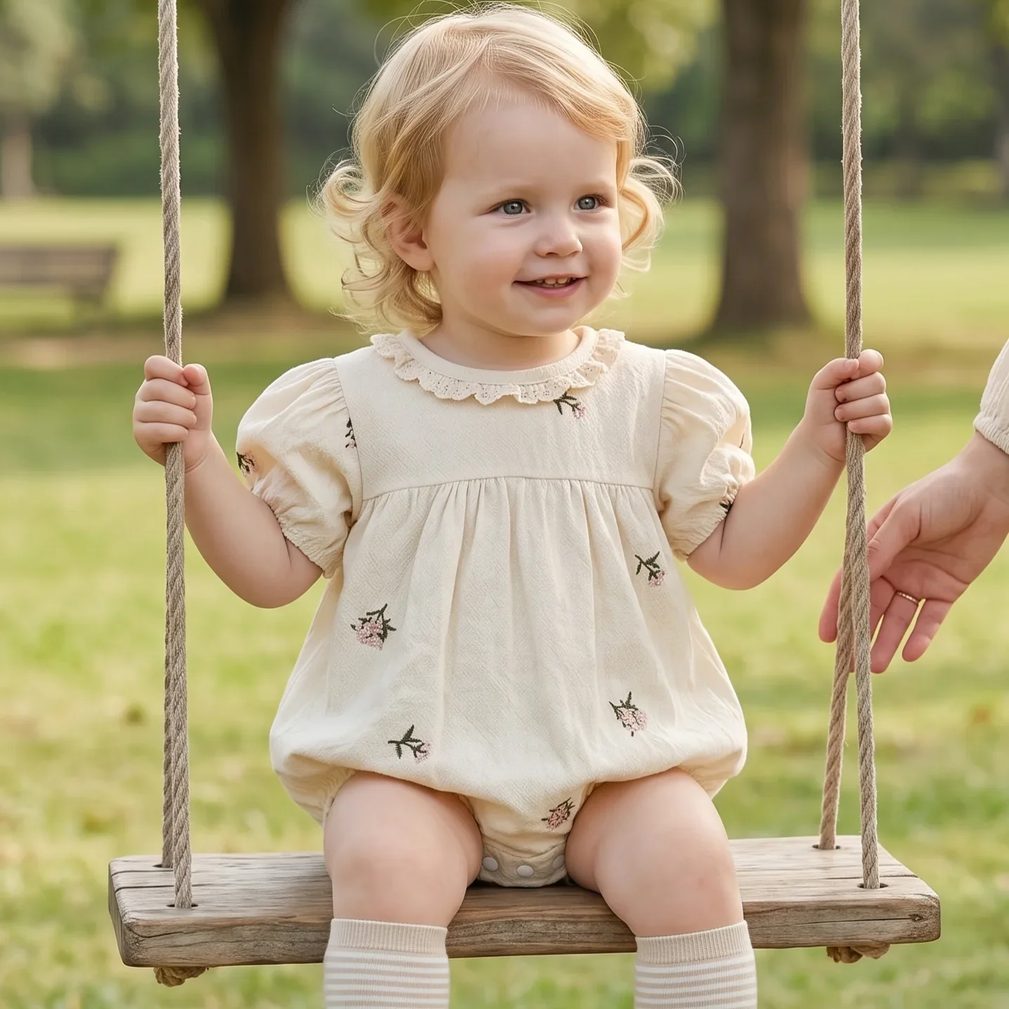 Summer Baby Girls Pure Cotton Clothes Short Triangular Romper Summer Flower Embroidery Jumpsuit Baby Boys Girls 0-18M